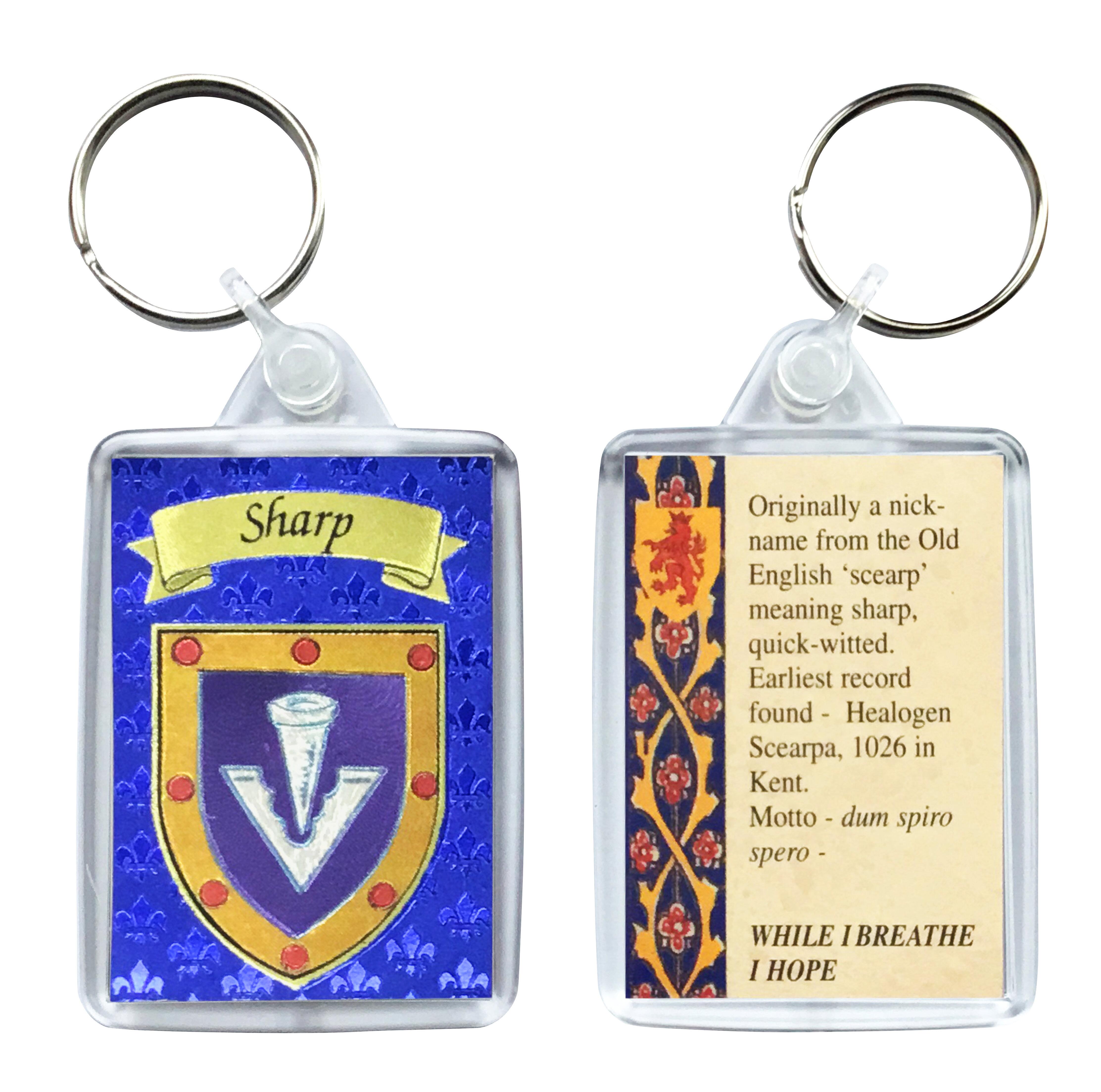 Sharp Key Ring Sharp Coat of Arms Keyring | Heritage Gift