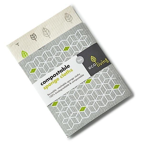 Compostable sponge cleaning cloths