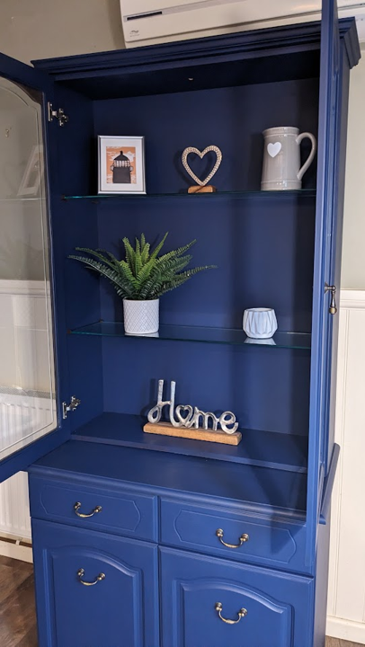upcycled dresser in blue