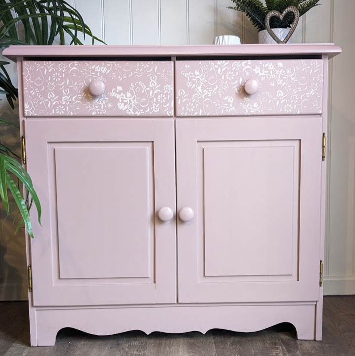 pink upcycled cupboard