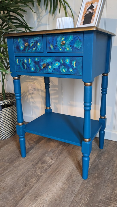 Steel Teal Lamp Table