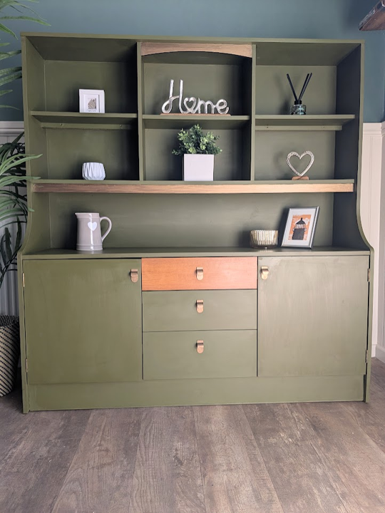 upcycled green dresser