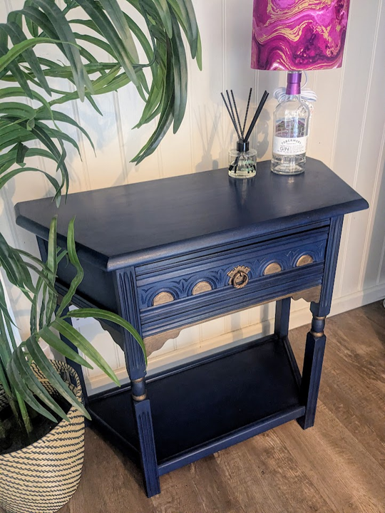 dark blue hall table