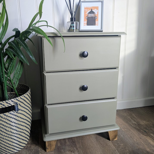 green bedside cabinet