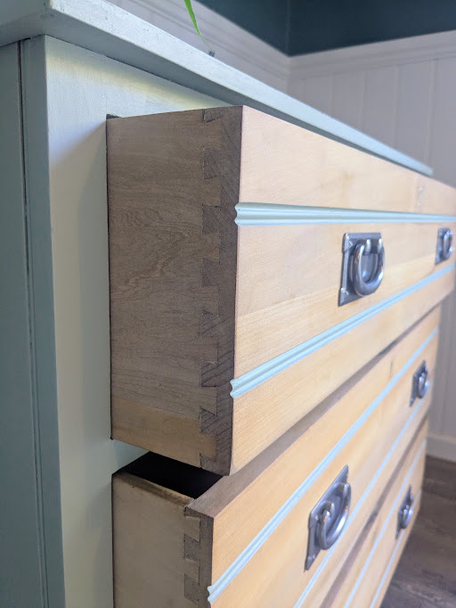 upcycled green chest of drawers