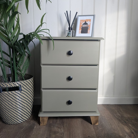 olive green bedside cabinet