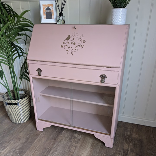 blush pink writing bureau