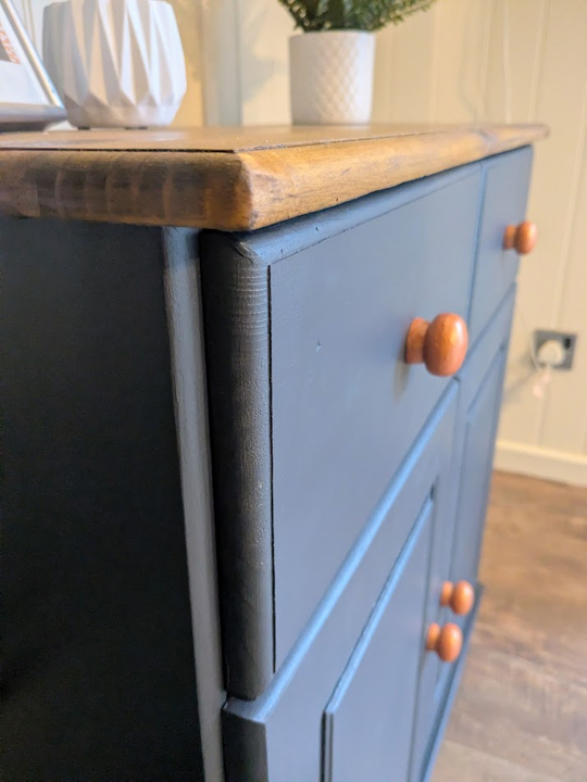 Copper furniture paint on cupboard