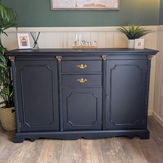 Dark Navy - Black Sideboard