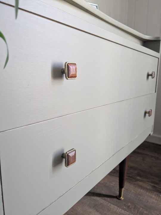 upcycled green mid century drawers