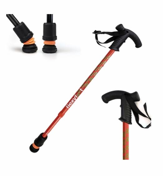 Flexyfoot telescopic derby handle walking stick