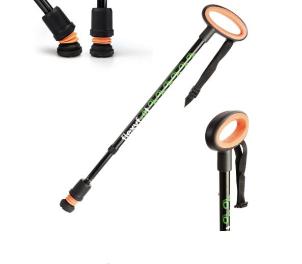 Flexyfoot oval handle telescopic walking stick