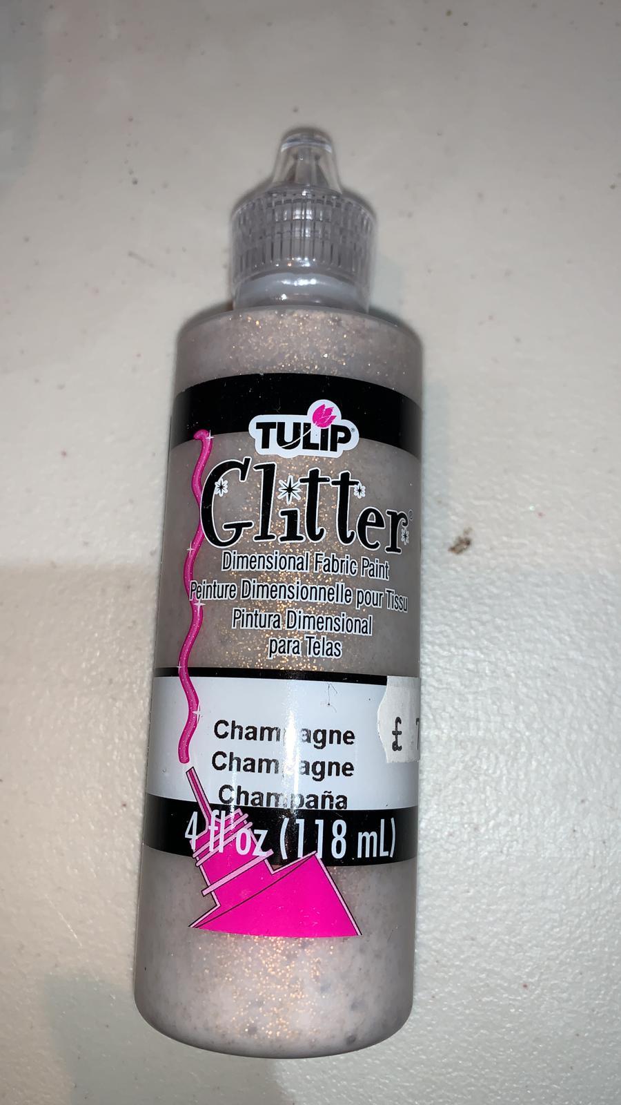 Tulip Glitter Fabric Paint 118ml - CHAMPAGNE