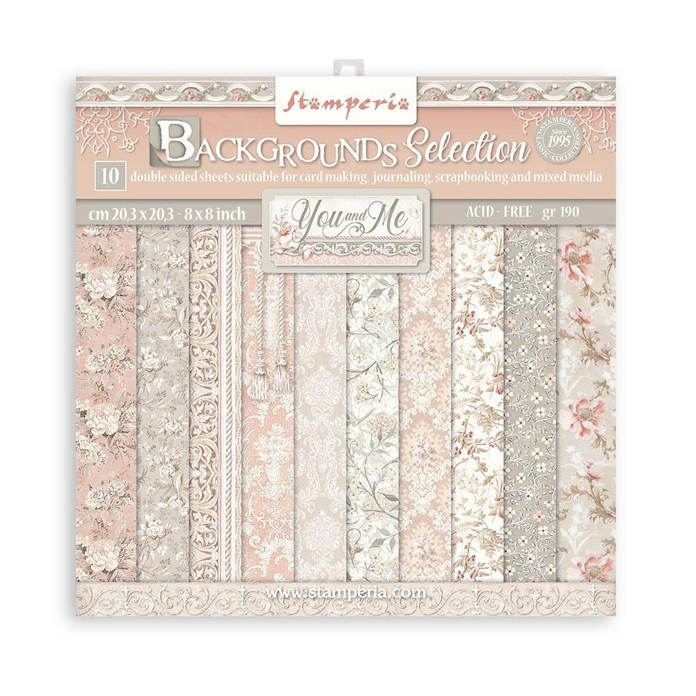 Stamperia Rose Parfum 12 x 12 Backgrounds Selection Paper Pad