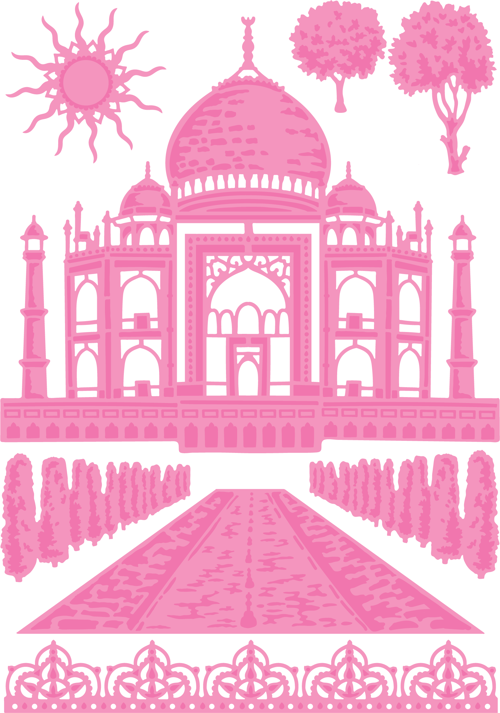 Dawn Bibby Indian Adventures A5 Taj Mahal Stencil