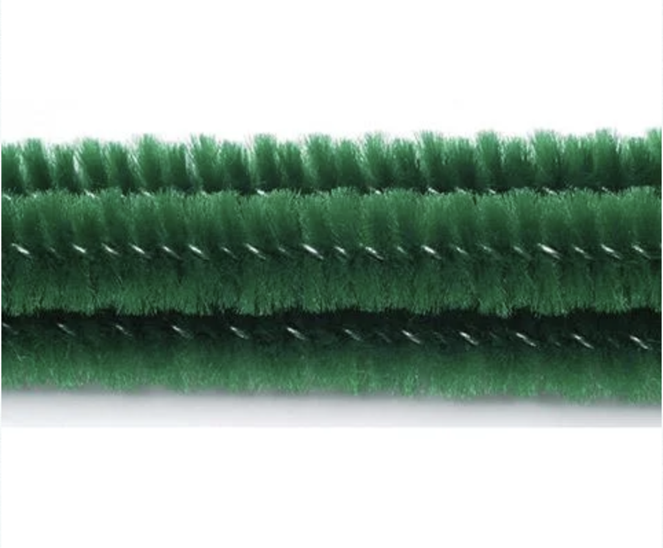 50X Green Pipe Cleaners Chenille Stems Pipe Cleaner Stick Plain Colour