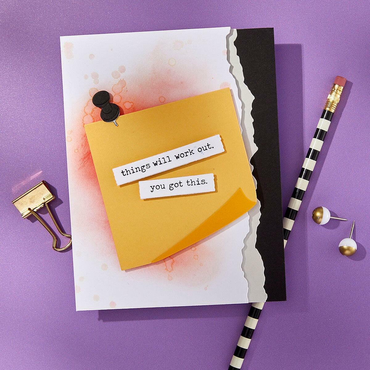 Spellbinders - Push Pin Notes Etched Dies from the Take Note Collection