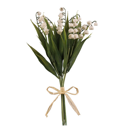 PLASTIC LILY OF THE VALLEY BUNDLE OF 6 WHITE