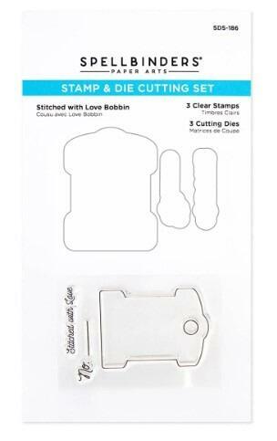 Spellbinders Stitched With Love Bobbin Clear Stamp Die Set