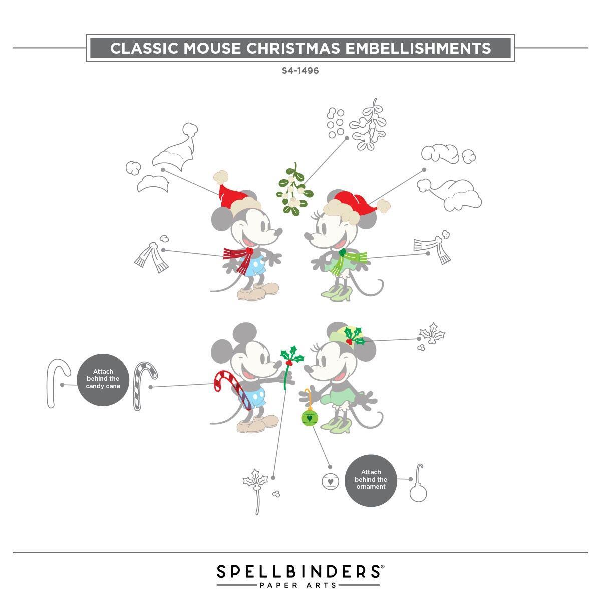 Spellbinders - Classic Mouse Christmas Embellishments Etched Dies from ...