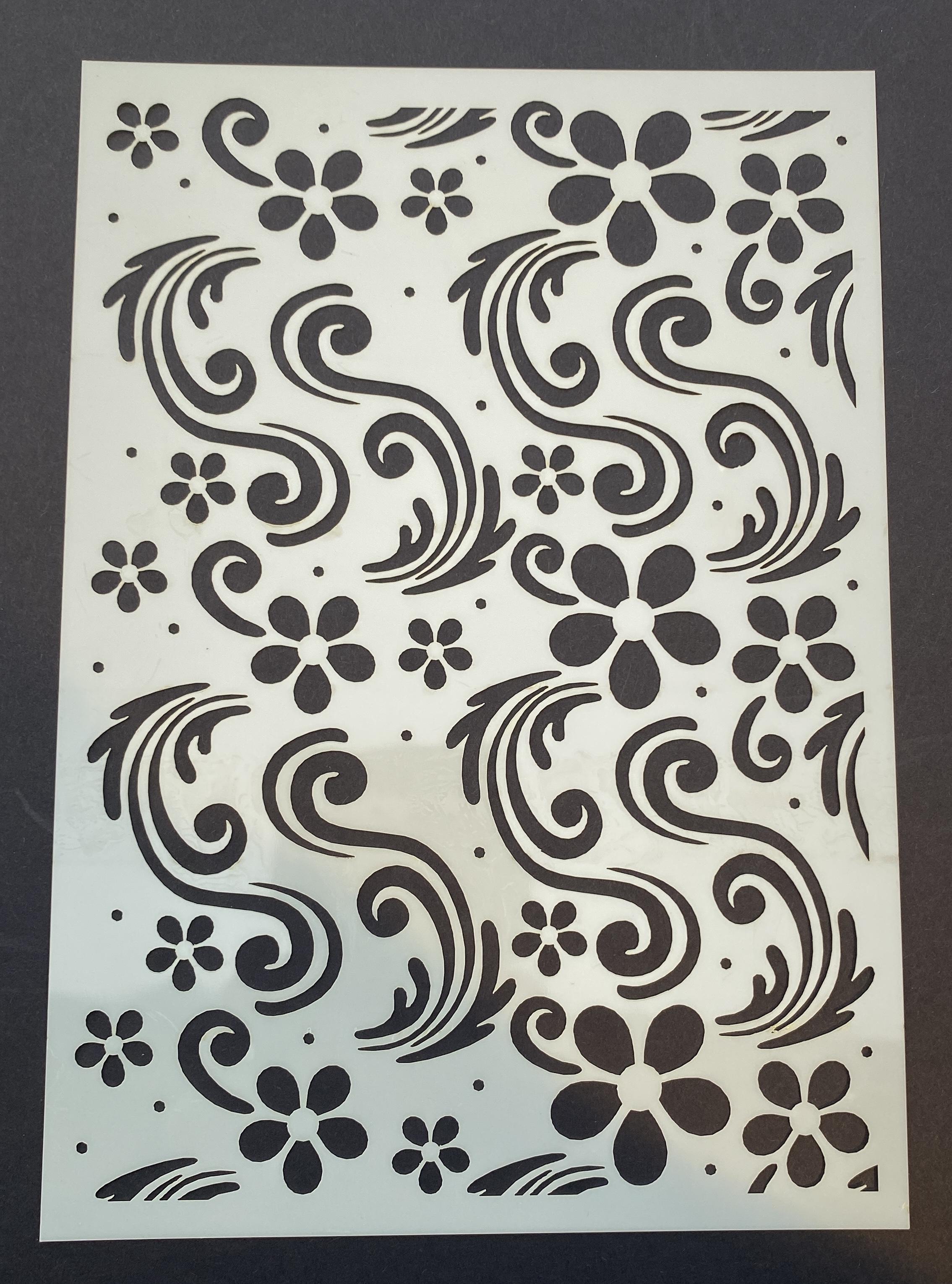 Flower & Swirls A5 Embossing Stencil