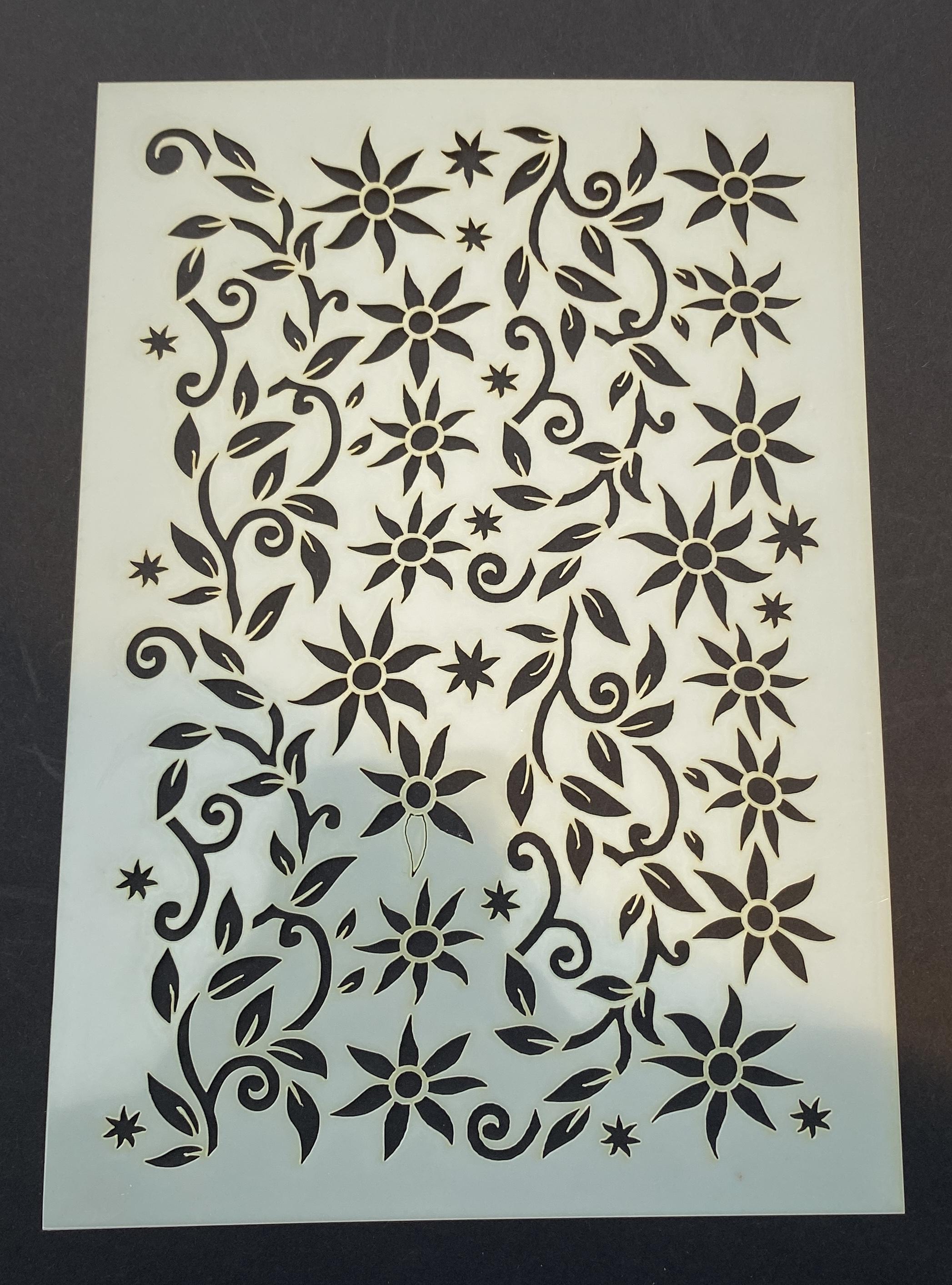 Dawn Bibby A5 Embossing Stencil - DAISY BORDER