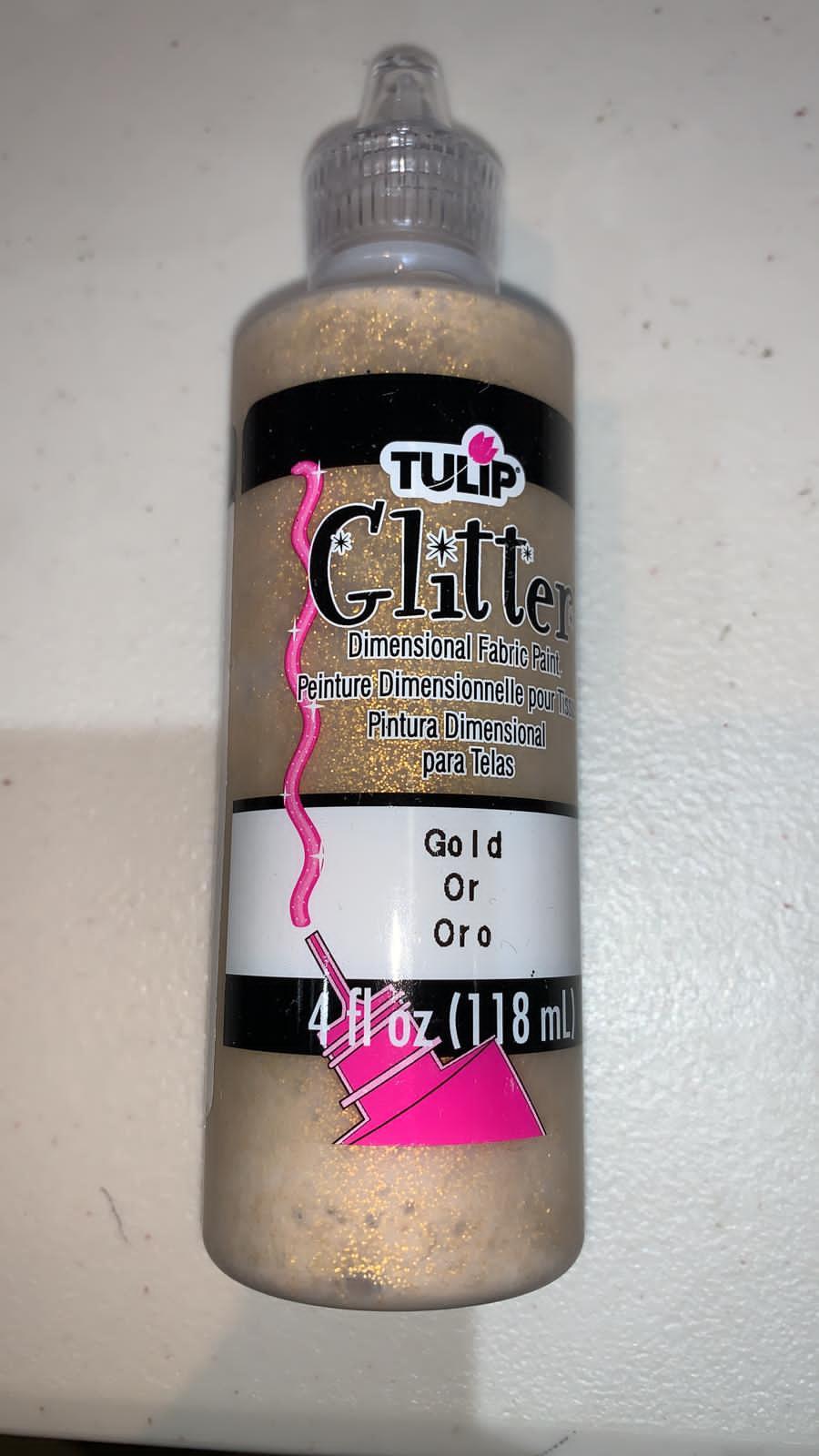 Tulip Dimensional Fabric Paint 4oz Glitter - Gold