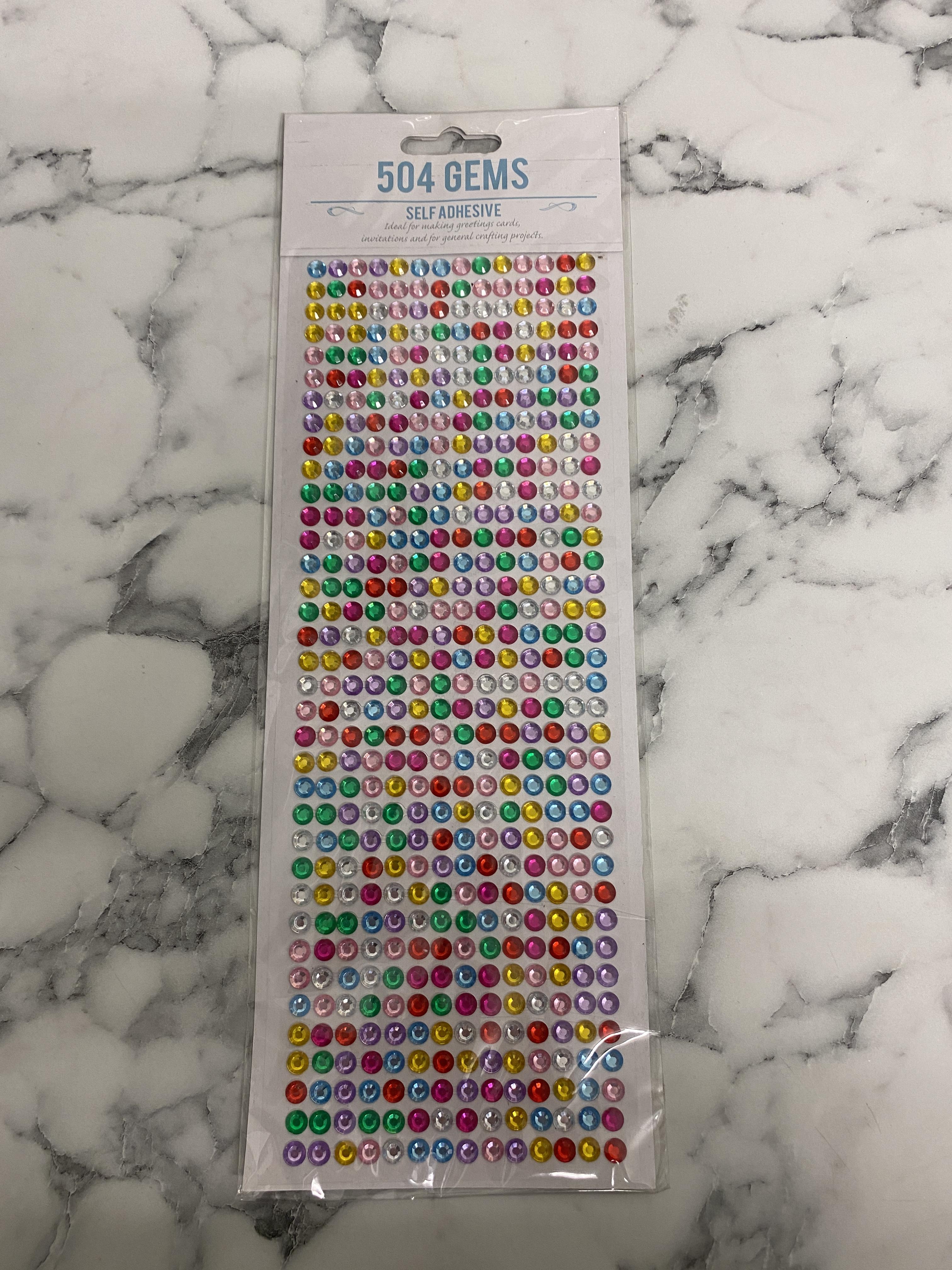 Sheet of 5mm Faceted Gem Stickers - 504 Gems - RAINBOW