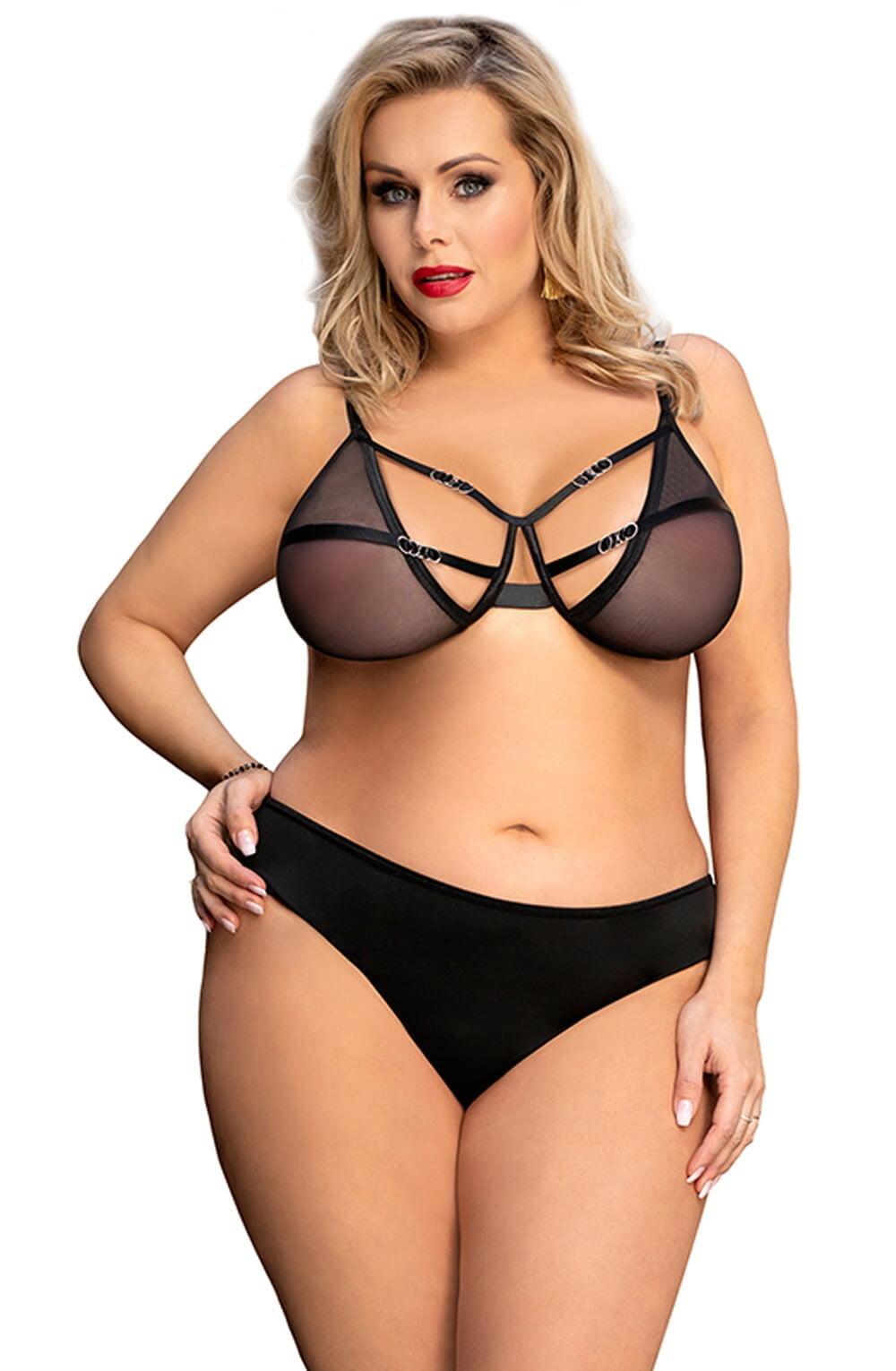 Strappy Black Bra Set