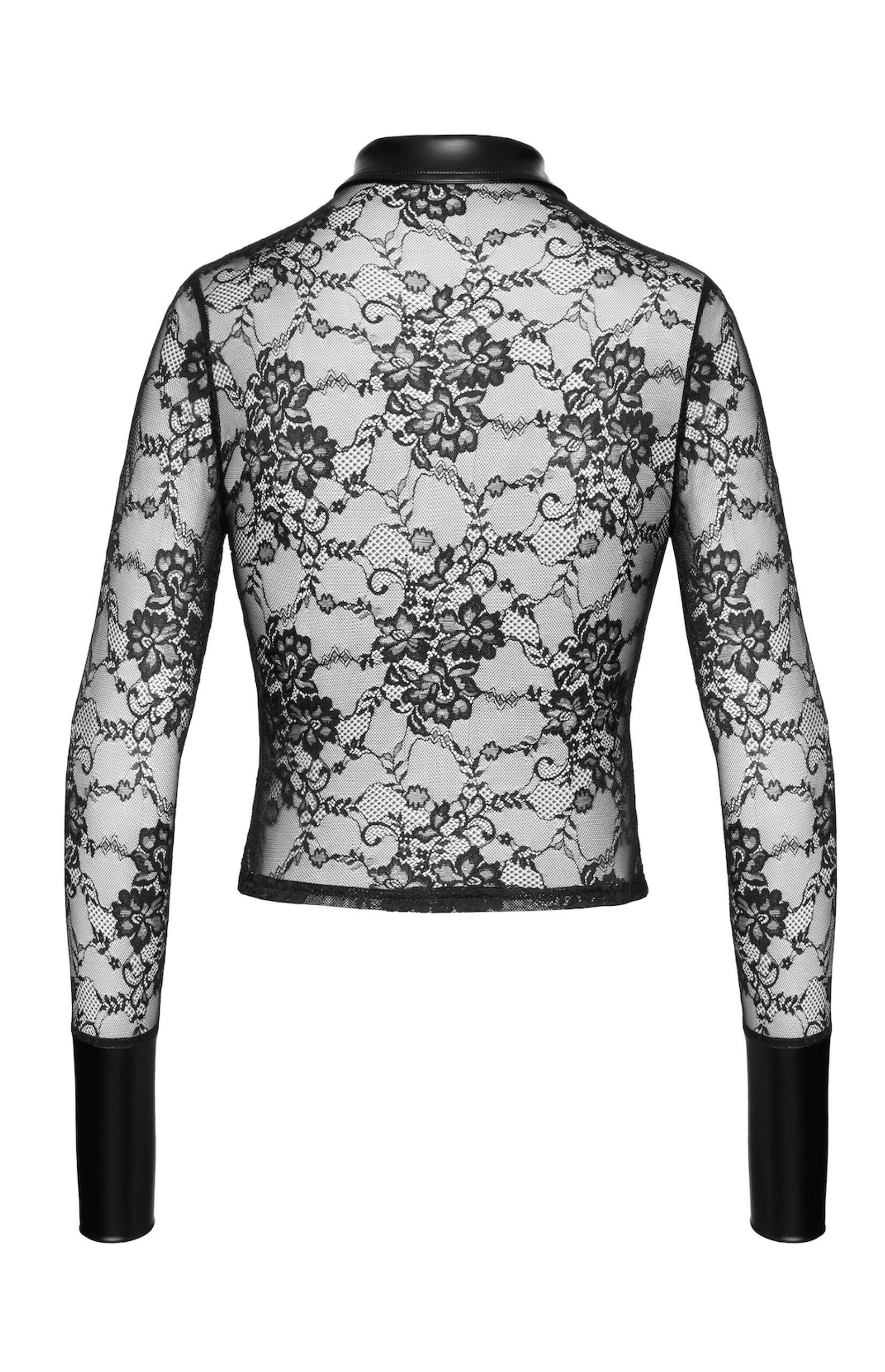 Noirelle Button Up Lace Blouse rear