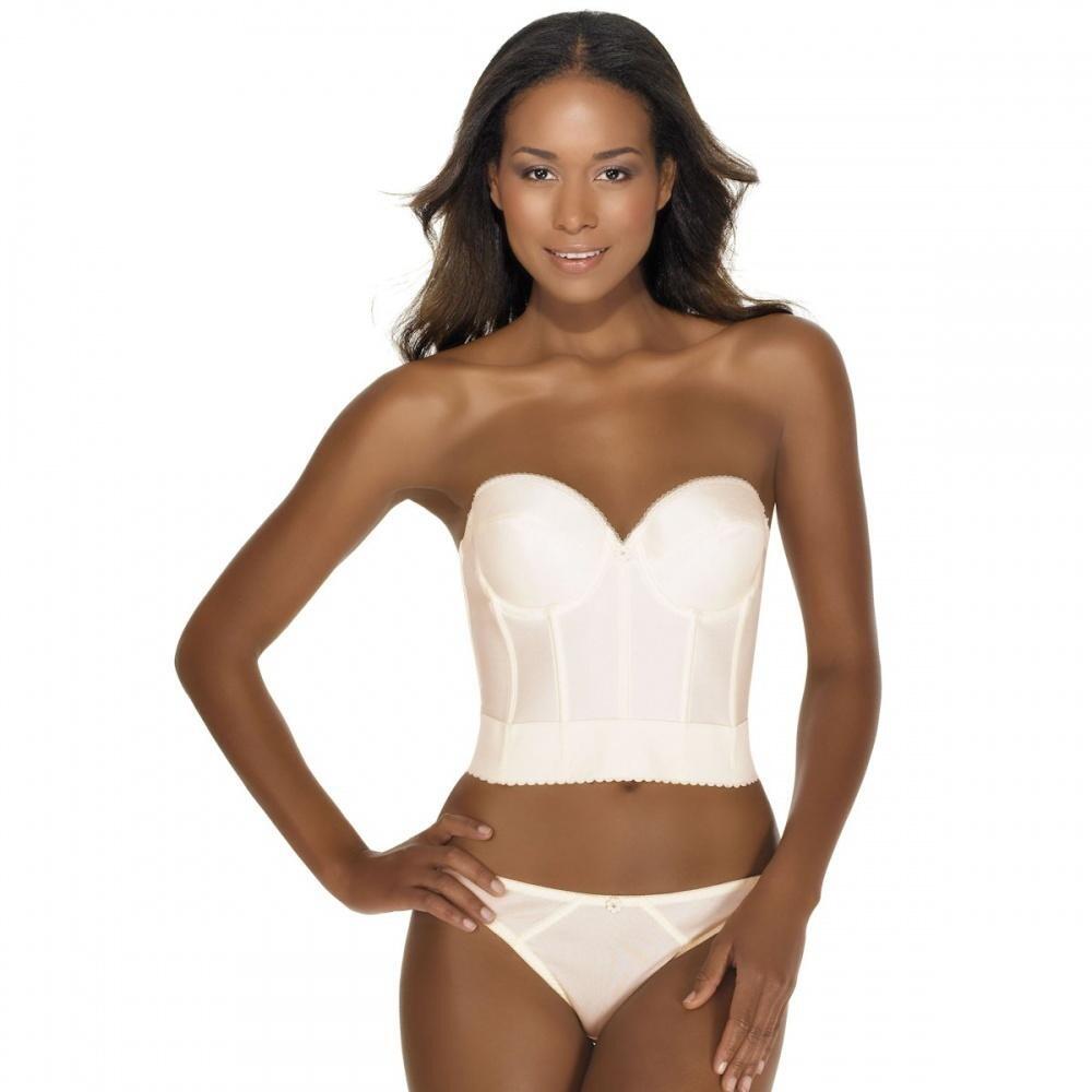 Dominique Lace Low Back Plunge Strapless Push Up Bustier Style 7759 - Ivory  - 32A at  Women's Clothing store: Bustiers