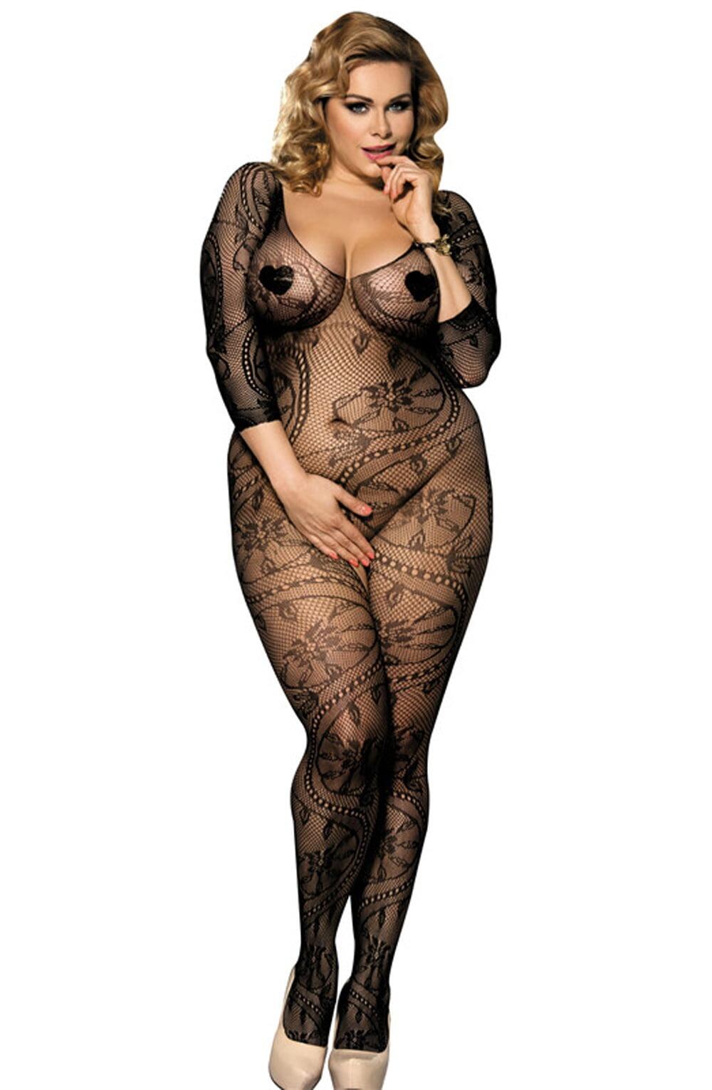 Plus Size Long Sleeved Bodystocking
