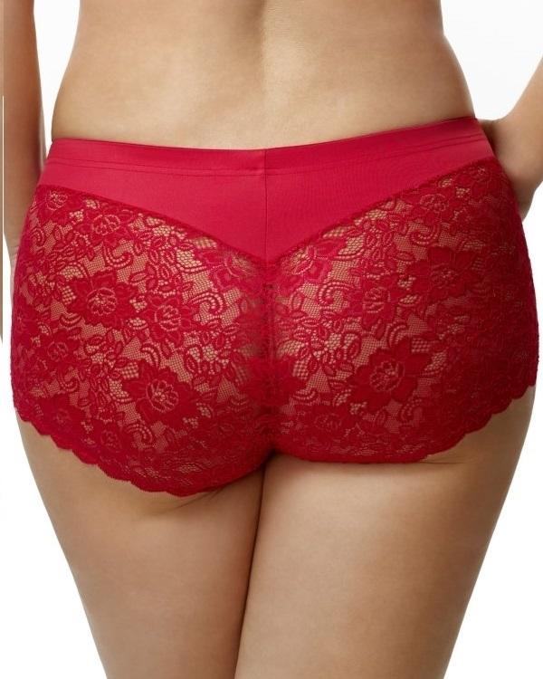 Red Stretch Lace Cheeky Panty