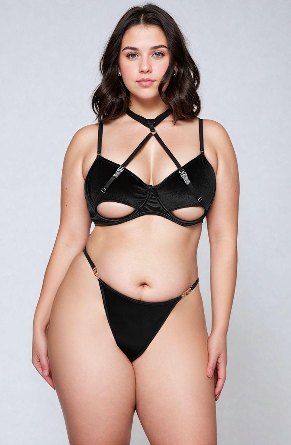 Plus Size Halterneck Bra Set