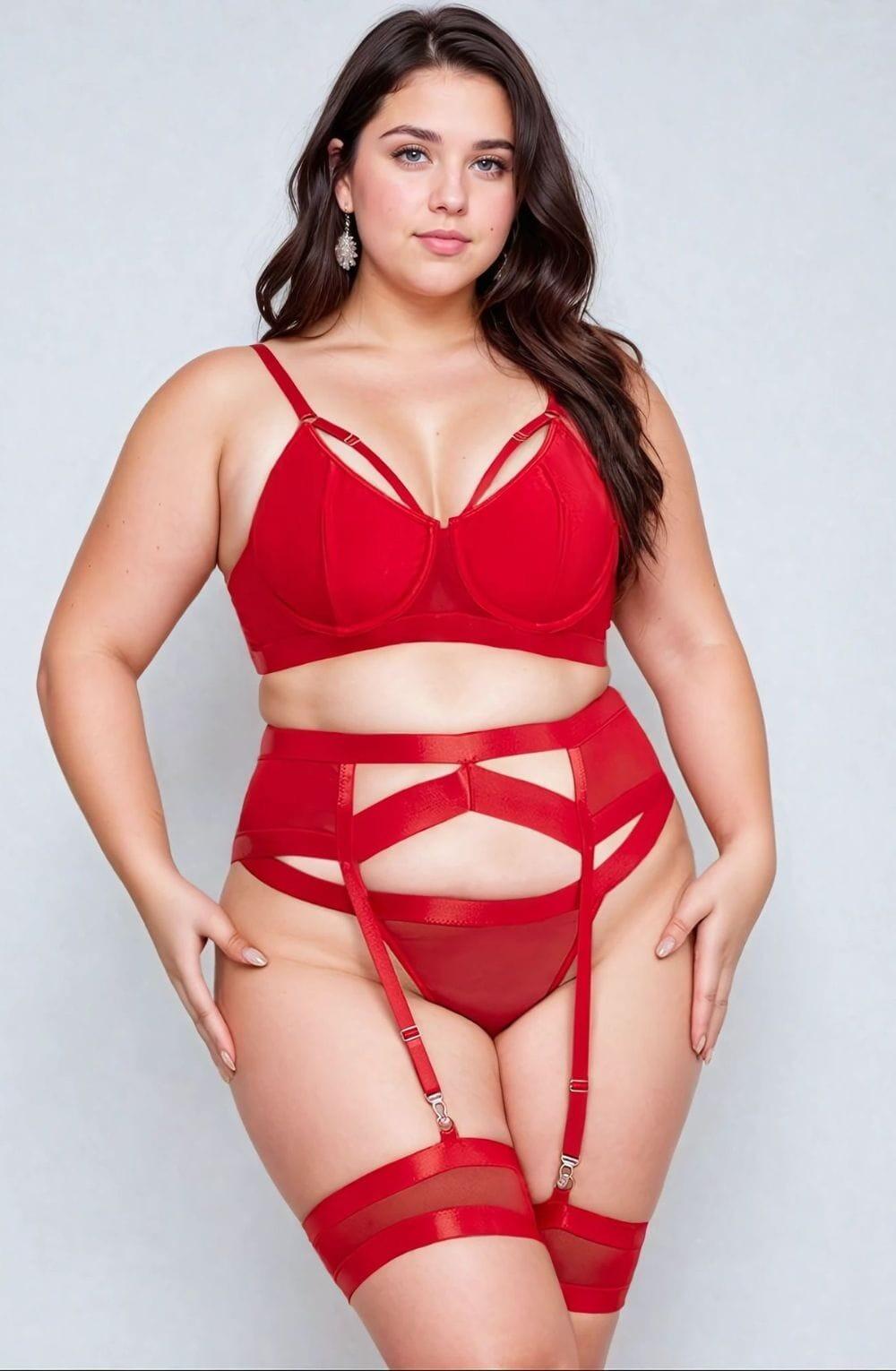 Bondage Red Bra Set front