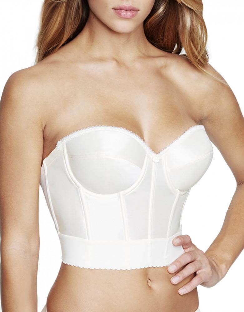 Ivette Bridal white backless bodysuit with push-up cups