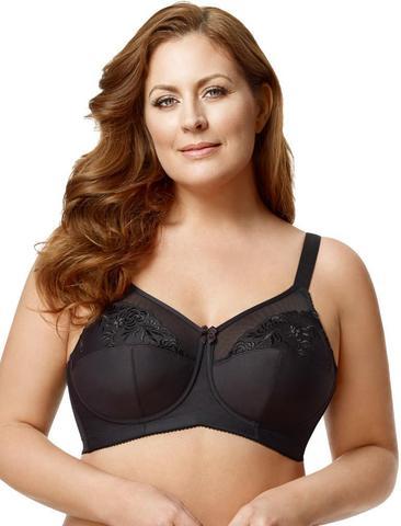 Black Embroidered Soft Cup Bra front