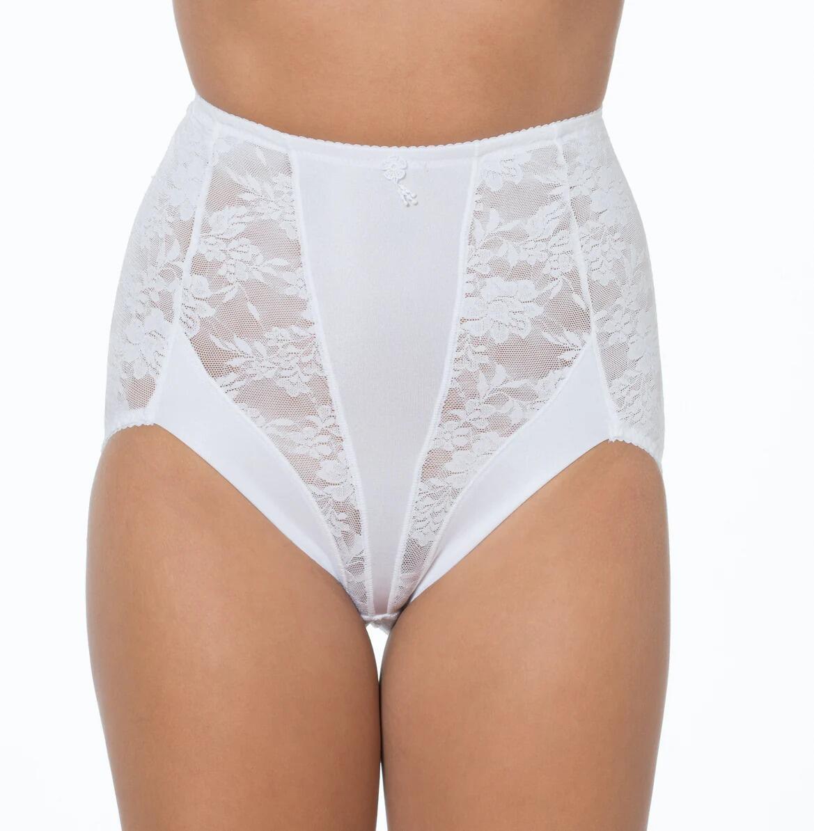 White Stretch Lace Light Control Briefs