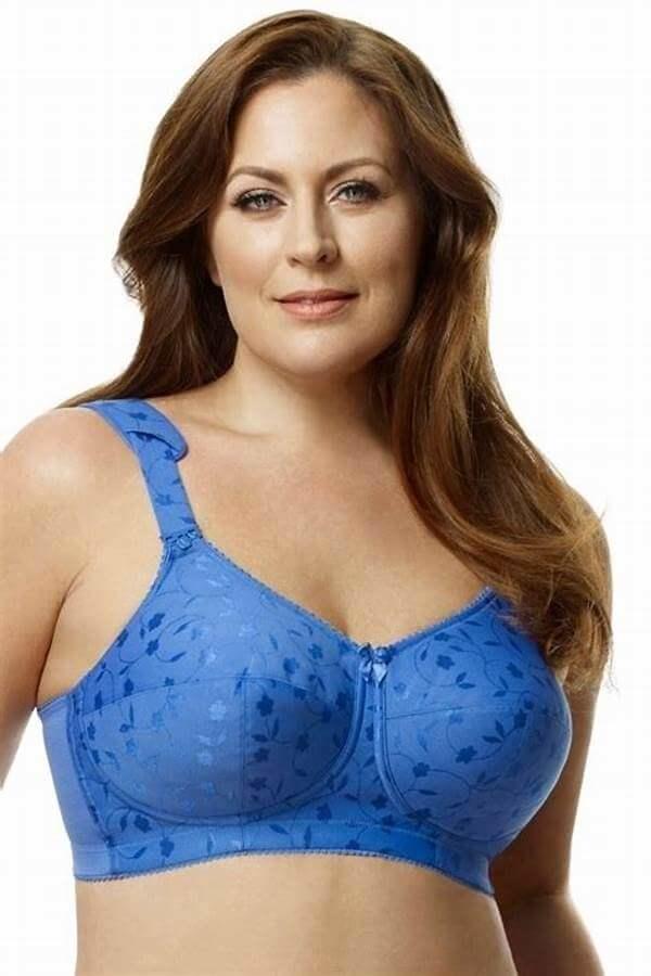 Blue Jacquard Wire Free Bra