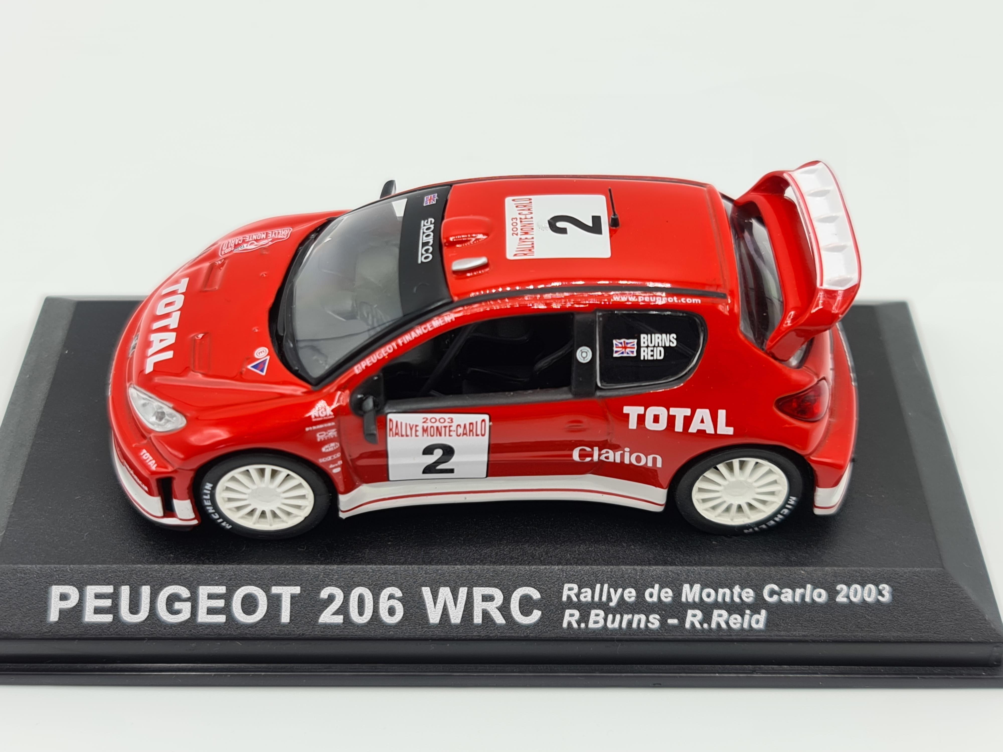 DECALS 1/18 REF 520 PEUGEOT 206 WRC RICHARD BURNS RALLYE MONTE CARLO 2003 RALLY 
