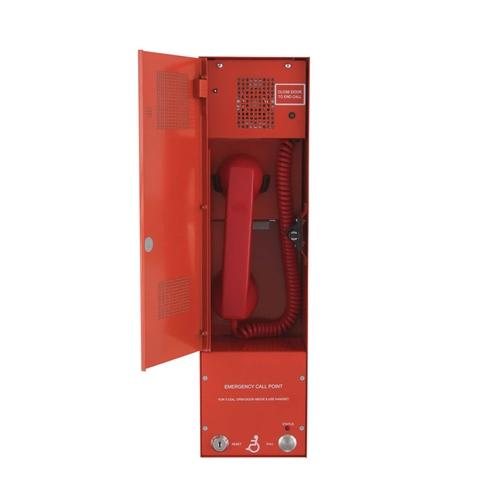 Baldwin Boxall OmniCare BVOCC Combined Type-A & Type B-Outstation Disabled Refuge & Fire Telephone Push Door Red