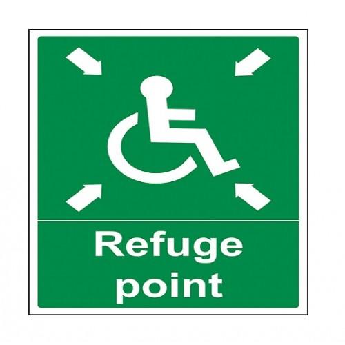 Baldwin Boxall BVOCLAB4 Self Adhesive Vinyl Refuge Point Sign Small Green