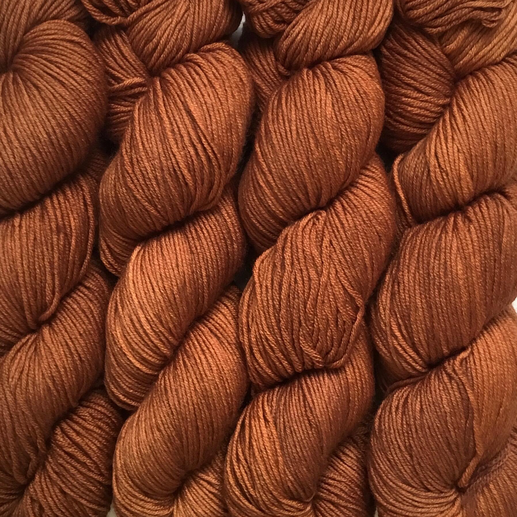 Hazelnut Ready to Ship Hand Dyed Yarn Worsted Brown Yarn Superwash
