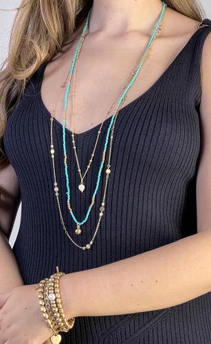 Turquoise multi layer necklace
