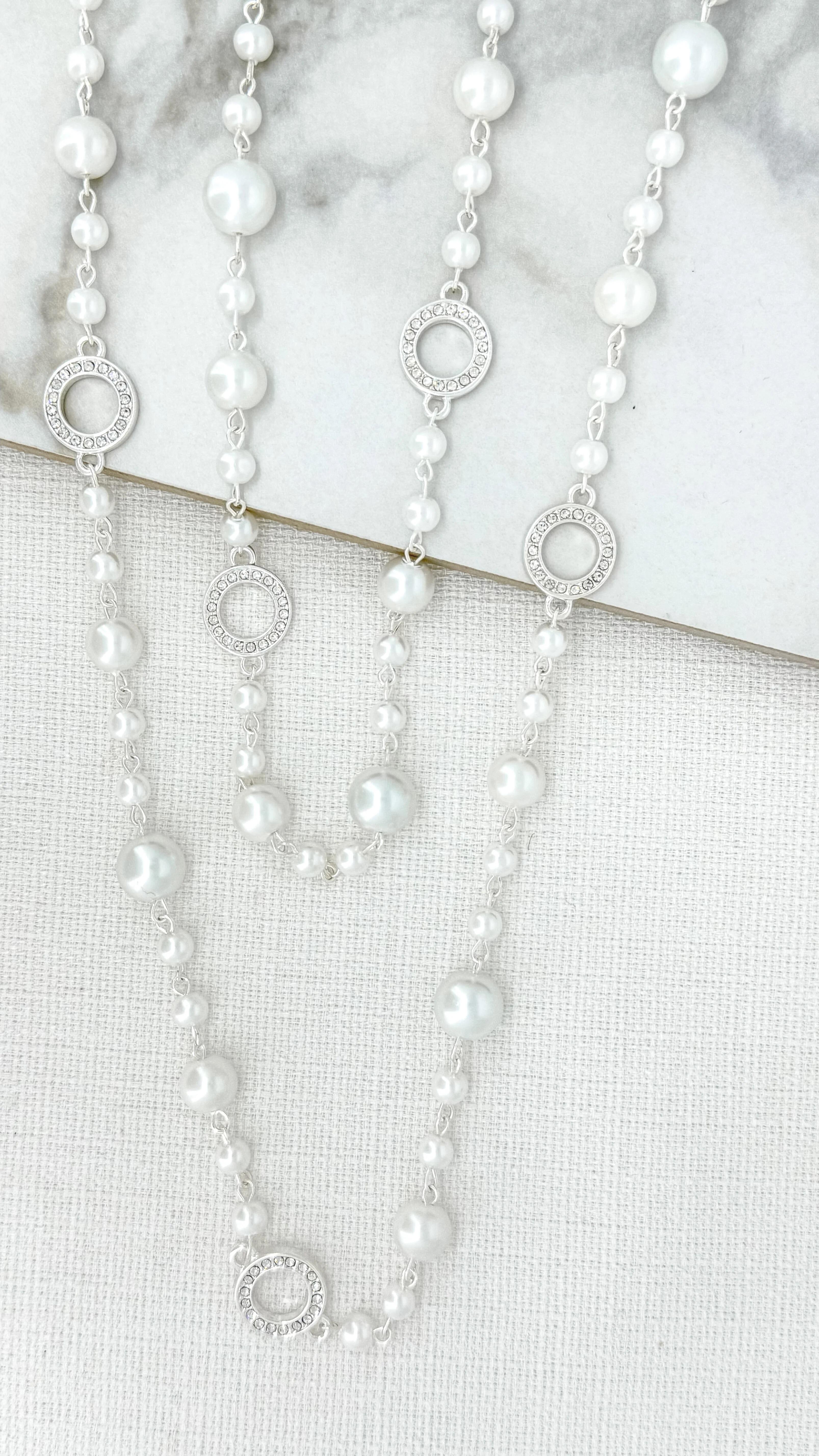 Pearl and diamante necklace new arrivals