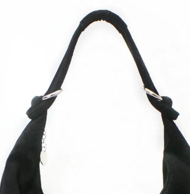 Black suede hobo bag uk online