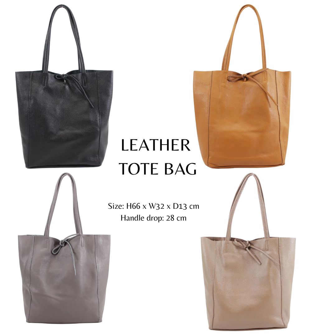 Leather tote bag