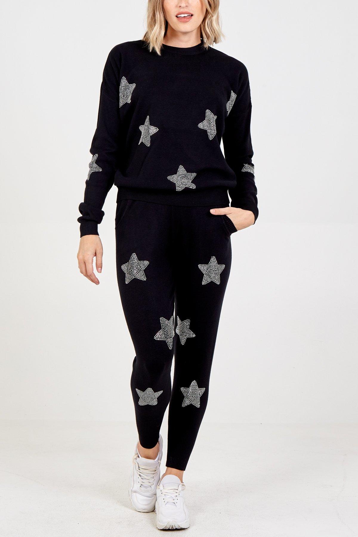 Star print jogger set discount