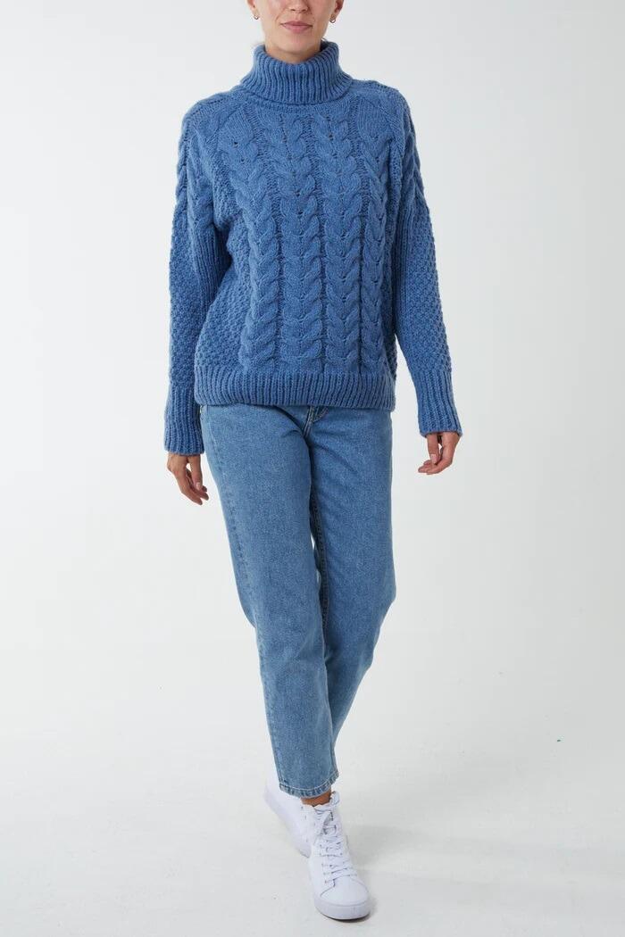 6014 Blue Knitted Jumper