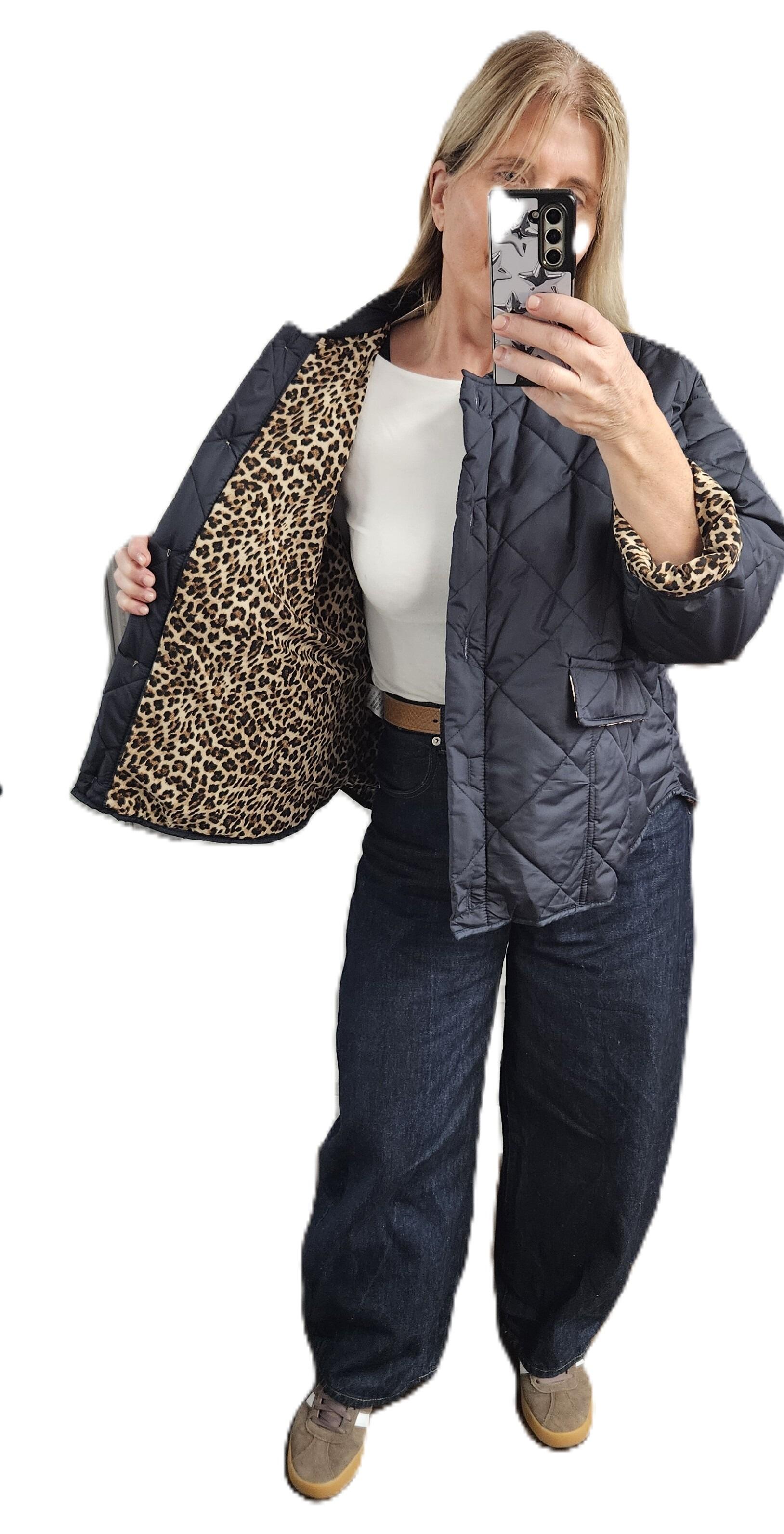 Navy Quilted Dress with Collar main image 1